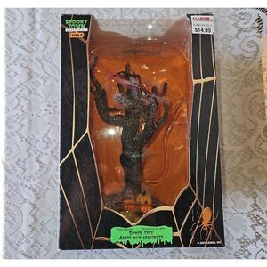 Lemax Spooky Town Spider Tree with Orange and Black